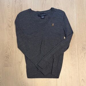 Polo Ralph Lauren Charcoal V-Neck Sweater